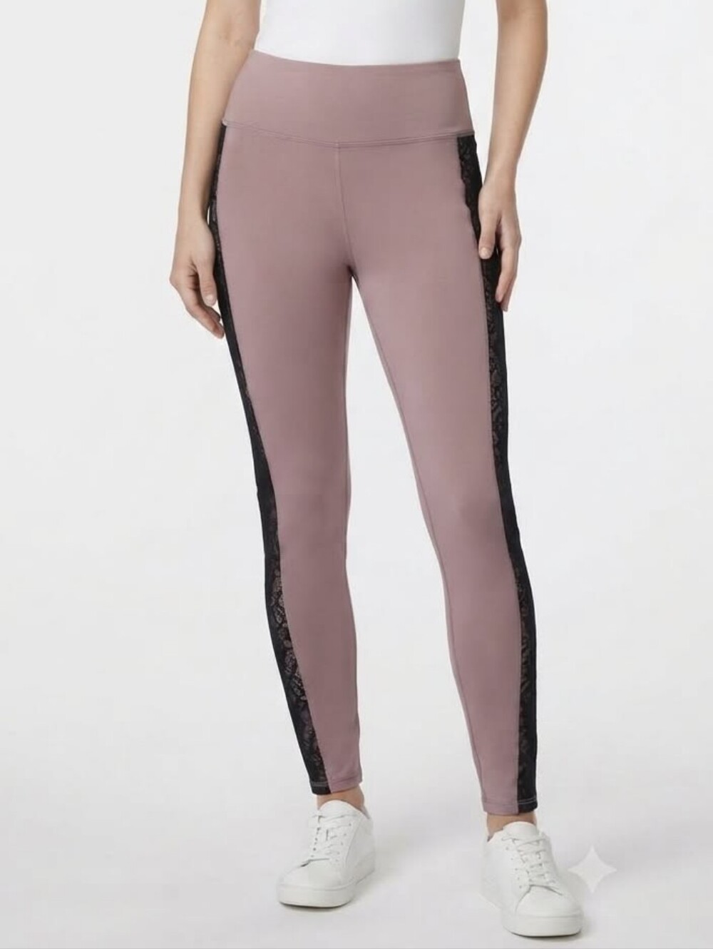 Walk Pop Leggings Pink with Black Side Panels Size Medium
